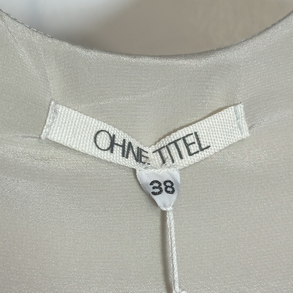 NWT Ohne Titel Chalk / Coral / Fuschia Silk Sleeveless Top Size EU-38 - Picture 4 of 11